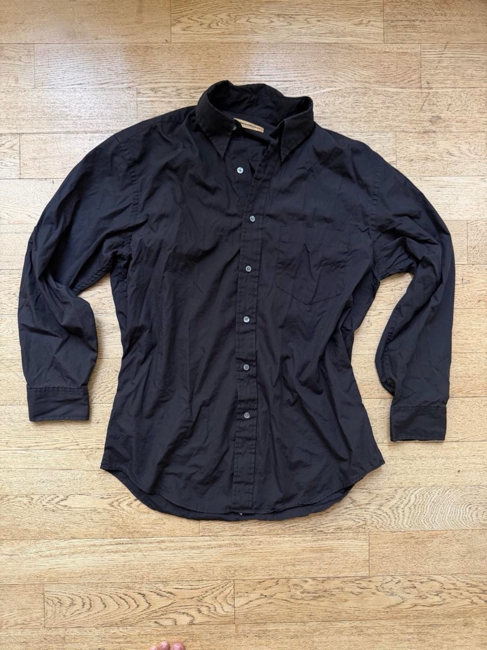 Donna Karan Black Men's Casual Button-Down Shirt